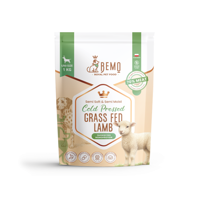 Bemo Cold Pressed Grass Fed Lamb - cold-pressed dog food with lamb