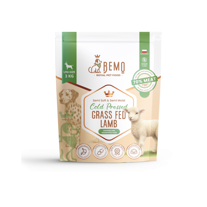Bemo Cold Pressed Grass Fed Lamb - karma tłoczona na zimno dla psów z jagnięciną