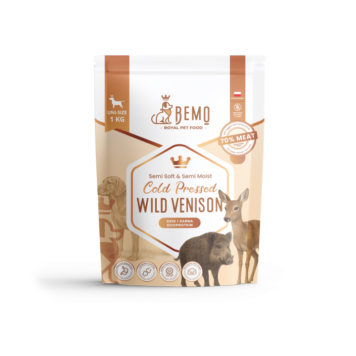 Bemo Cold Pressed Wild Venison - cold-pressed dog food with venison and roe deer