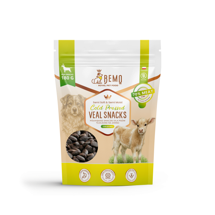 Bemo Cold Pressed Veal Snacks - półmiękkie smaczki z cielęciną tłoczone na zimno dla psów