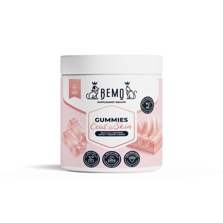 Bemo Gummies Coat & Skin - żelki suplementacyjne wspierające skórę i sierść psów i kotów
