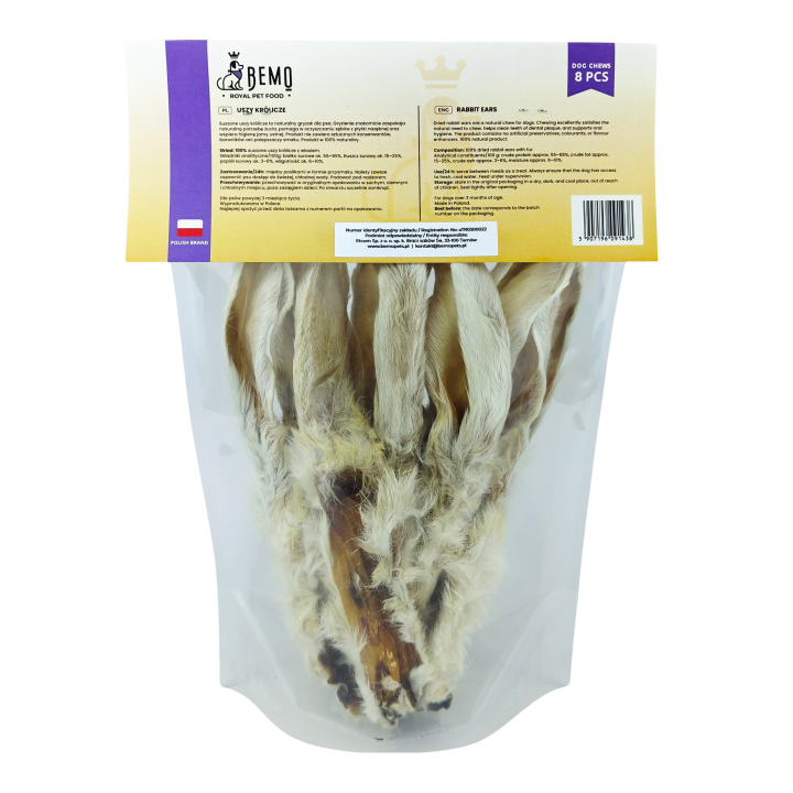 Bemo Rabbit Ears - suszone uszy królicze z sierścią