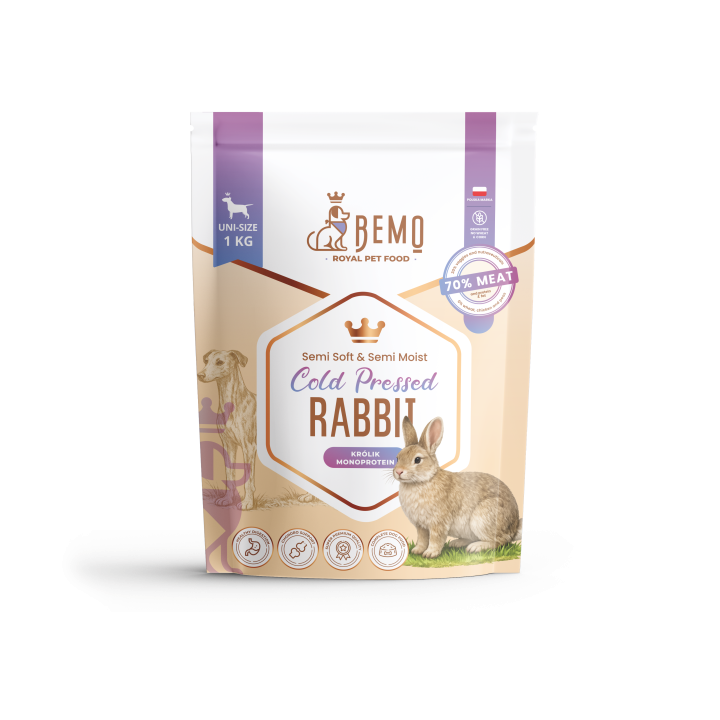 Bemo Cold Pressed Rabbit -  półwilgotna i półmiękka karma tłoczona na zimno z królikiem
