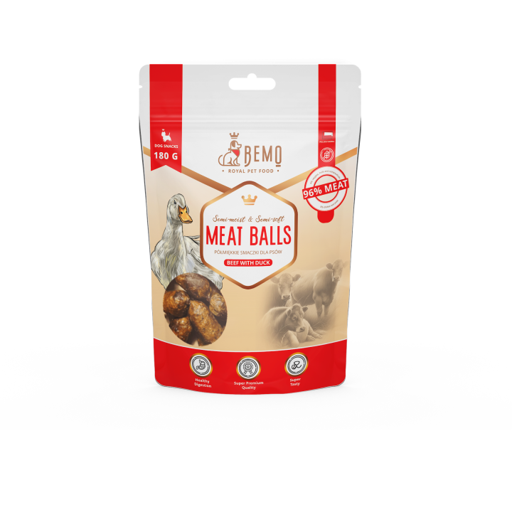 Meat Balls Beef with duck - semi-soft treats for dogs with duck