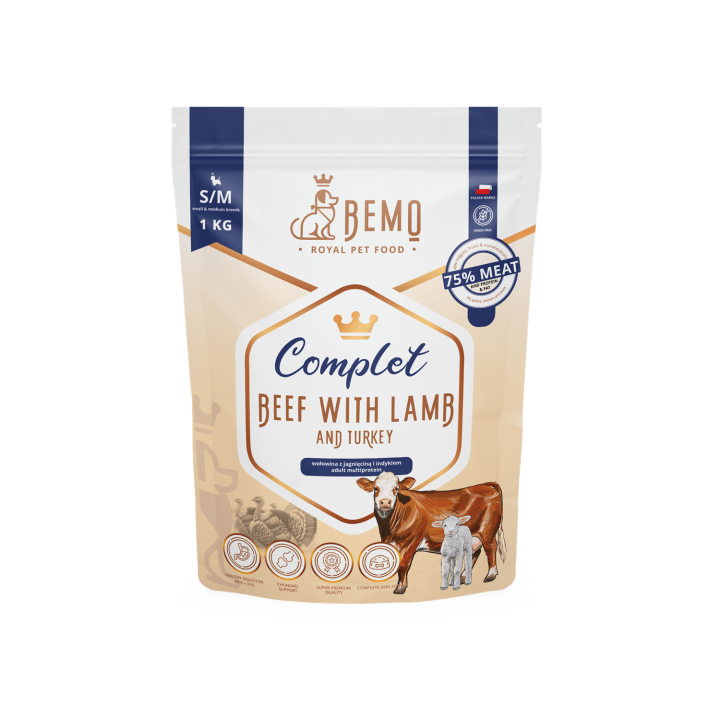 Bemo Complet - multiprotein dry dog food with beef, turkey, and lamb
