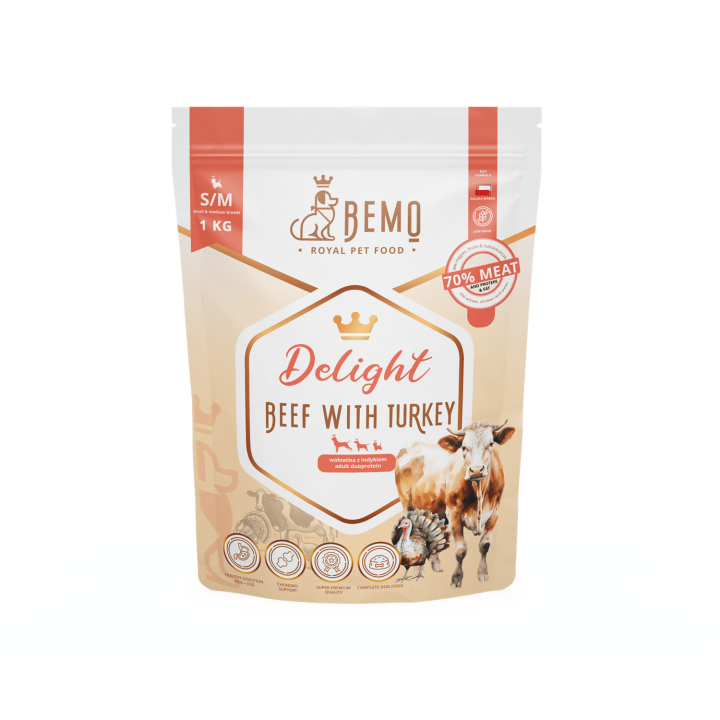 Bemo Delight - dry karma for dogs with beef and turkey