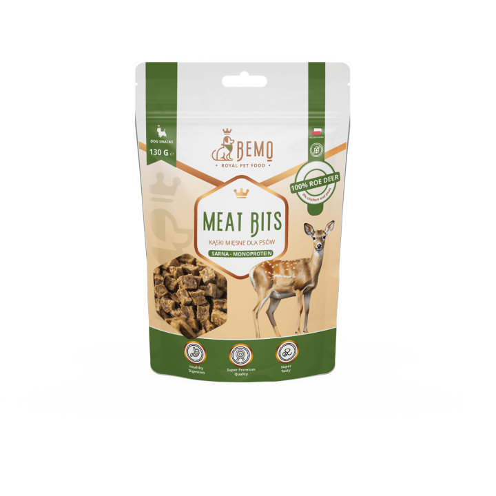 Meat Bits Roe Deer - hypoallergenic, semi-soft treats for dogs with venison