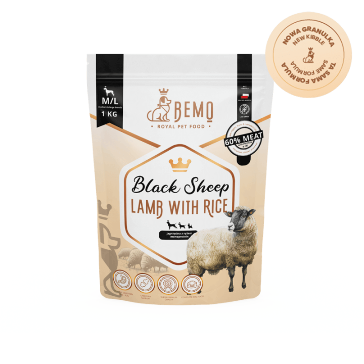Bemo Black Sheep - monoprotein dry food for adult dogs with lamb