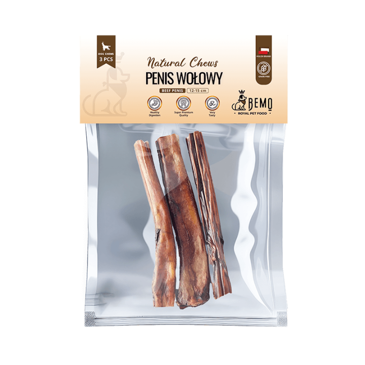 Bemo Beef Penis - dried beef penises 12-15 cm - natural chew for dogs