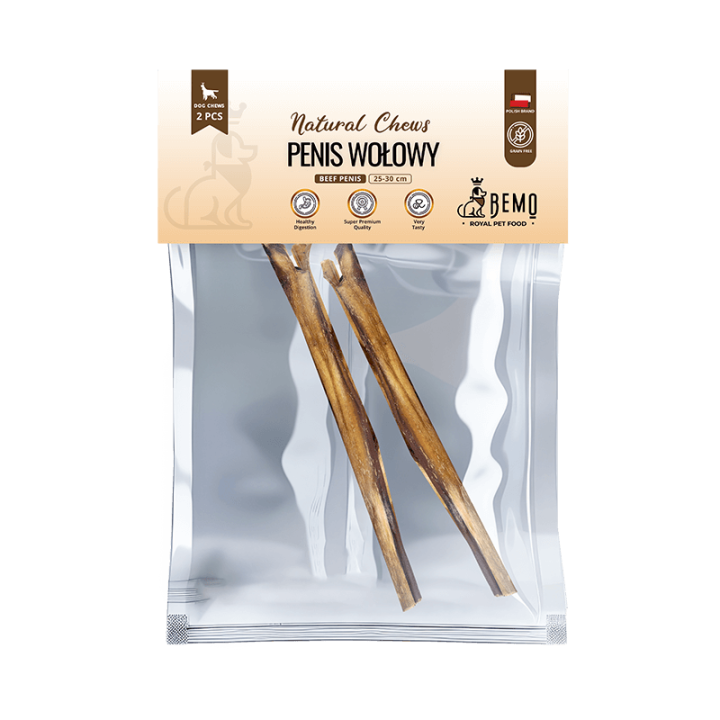 Bemo Beef Penis - dried beef penises 25-30 cm - natural dog chew