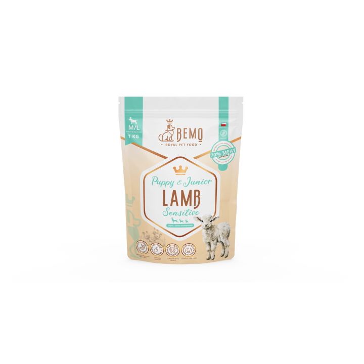 Bemo Puppy & Junior Sensitive Lamb - hypoallergenic dry food for puppies with lamb