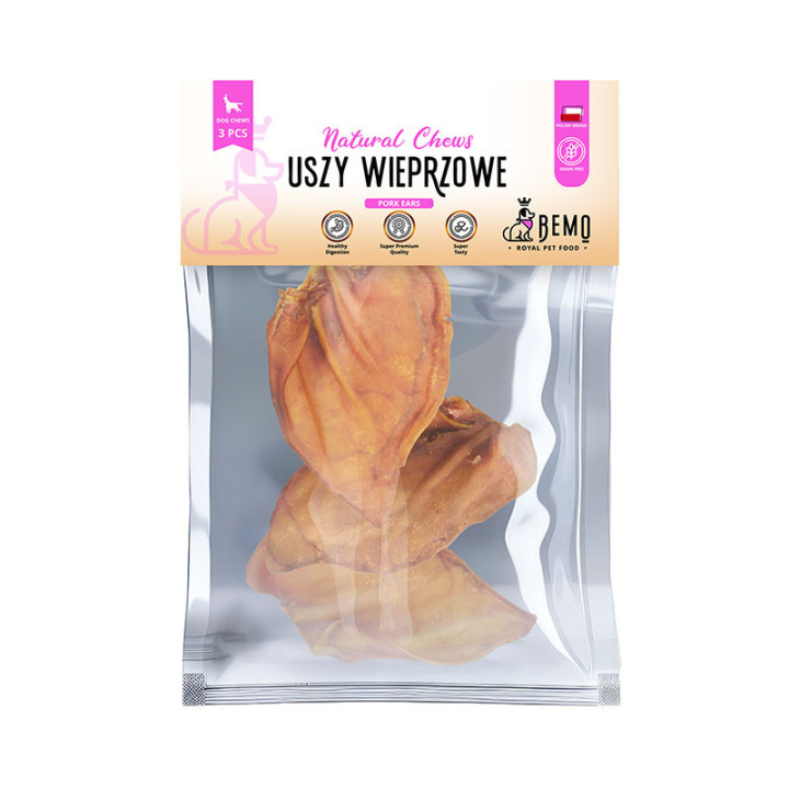 Bemo Pork Ears - dried pork ears - natural chew for dogs
